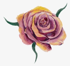 Purplish Yellow Flower Watercolor Transparent Flower, HD Png Download, Transparent PNG
