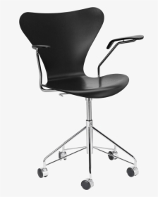 3217 Series 7 Coloured Ash Black - Fritz Hansen Series 7 Swivel Chair, HD Png Download, Transparent PNG