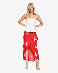 Frieda Ruffle Skirt In Colour Chinese Red - Photo Shoot, HD Png Download, Transparent PNG
