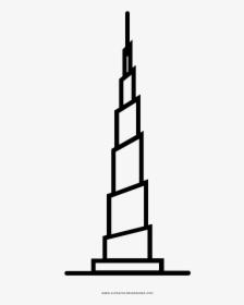 Burj Khalifa Dubai Coloring Page - Burj Khalifa Line Drawing, HD Png Download, Transparent PNG