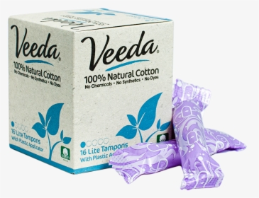 Veeda Natural Lite Plastic Applicator Tampon Box With - Veeda Tampons, HD Png Download, Transparent PNG