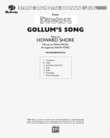 Gollum S Song Thumbnail Gollum S Song Thumbnail Gollum - Alfred Music, HD Png Download, Transparent PNG