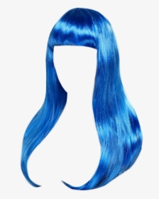 #blue #hair #wig #long Hair #longhair #azul #shiny - Transparent Background Blue Wig Png, Png Download, Transparent PNG