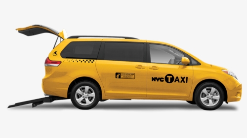 Nyc Taxi With Rear Entry Wheelchair Ramp - Minivan, HD Png Download, Transparent PNG