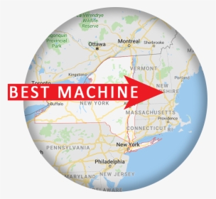 Best Machine Ny Map - Circle, HD Png Download, Transparent PNG