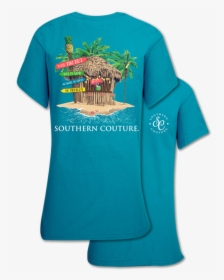 Southern Couture Tiki Hut Tropical Blue - T-shirt, HD Png Download, Transparent PNG