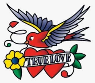 #sparrow #hearttattoo #truelove #heartsandsparrow #lovetattoo - True Love Tattoo, HD Png Download, Transparent PNG