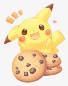 #freetoedit #cookie Pikachu #cute #cookies - Cute Pikachu With Cookies, HD Png Download, Transparent PNG