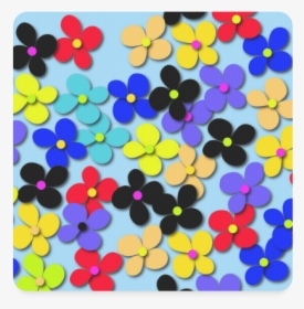 Hippie Trippy Love Peace Flowers Square Coaster - Circle, HD Png Download, Transparent PNG