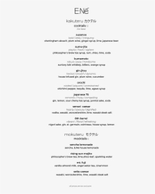 Enesakebar Cocktailmenu Oct2018 Web - Gustazo Cuban, HD Png Download, Transparent PNG