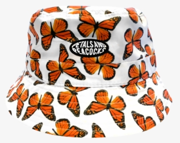Petals And Peacocks Butterfly Bucket Hat, HD Png Download, Transparent PNG