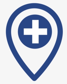 Location Icon With A Medical Cross In The Center - Cross, HD Png Download, Transparent PNG