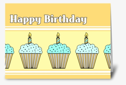Happy Birthday Cupcakes Greeting Card - Cupcake, HD Png Download, Transparent PNG