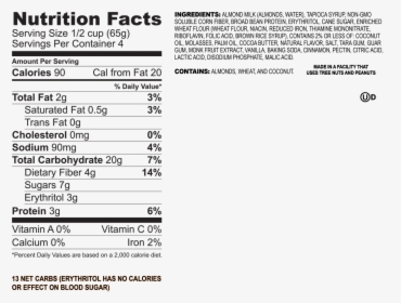Enlightened, Ooey Gooey Cinnamon Bun Dairy-free - Tragacanth Gum Nutrition Facts, HD Png Download, Transparent PNG