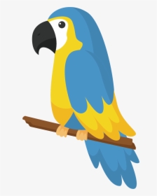Blue Drawing Free Bird - Parrot Drawing, HD Png Download, Transparent PNG