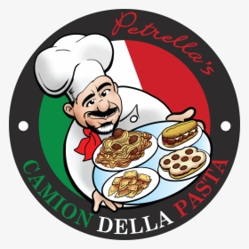 Pcdp Food Truck Logo With Chef Holding Italian Cuisine - Cartoon, HD Png Download, Transparent PNG