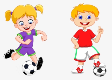 Transparent Football Kicker Clipart - Play Soccer Cartoon Girl, HD Png Download, Transparent PNG
