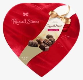 Russell Stover Red Foil Heart Box Of Valentines Assorted - Russell Stover Chocolate Heart, HD Png Download, Transparent PNG