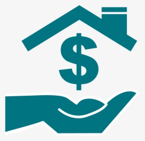 Teal Hand With Roof And A Dollar Sign Over Top Of It - Illustration, HD Png Download, Transparent PNG