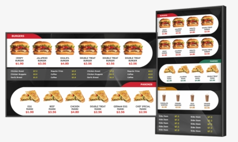 Quick Serve Digital Menu Board - Cheeseburger, HD Png Download, Transparent PNG