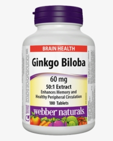 Ginkgo Biloba 60 Mg Vegetable Extract - Webber Naturals Ginkgo Biloba, HD Png Download, Transparent PNG