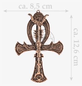 Huge Ankh With Horus, Isis & Egyptian Symbols - Ankh With Horns, HD Png Download, Transparent PNG