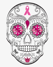 Breast Cancer Sugar Skull, HD Png Download, Transparent PNG