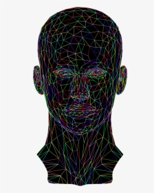 Human Clipart 3d Human - Female Face Wireframe Front, HD Png Download, Transparent PNG