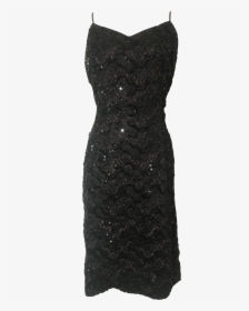 80’s Lace Ribbon Sequin Cocktail Dress By Karen Lucas - Little Black Dress, HD Png Download, Transparent PNG