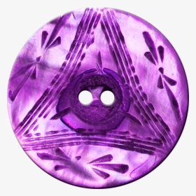 Button With Triangle And Floral Design, Purple - Design, HD Png Download, Transparent PNG
