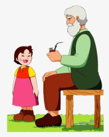 Heidi And Grandfather - Drawing Pictures Of Grandfathers, HD Png Download, Transparent PNG