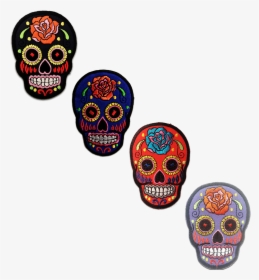 Red Blue And Yellow Sugar Skull, HD Png Download, Transparent PNG