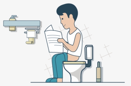 Squat Vector Cartoon - Cartoon Sitting On Toilet, HD Png Download, Transparent PNG