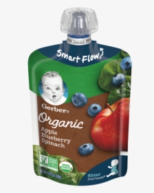 Gerber Organic 2nd Foods Apple Blueberry Spinach - Gerber Organic Pouch, HD Png Download, Transparent PNG