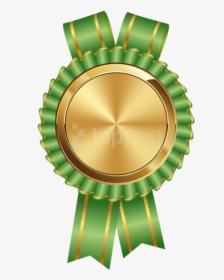 Free Png Download Seal Badge Gold Green Clipart Png - Gold Certificate Ribbon Png, Transparent Png, Transparent PNG