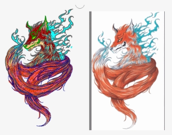Best Embroidery Designs Collection,fox Dragon Nine-tailed, HD Png Download, Transparent PNG