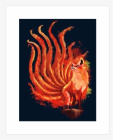 Nine Tailed Fox Art Print - Illustration, HD Png Download, Transparent PNG