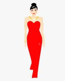 Vector Modeling Fashion Gown - Chica Vestida De Rojo Png, Transparent Png, Transparent PNG