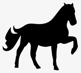 Horse Raising One Foot Silhouette - Horse Stencil, HD Png Download, Transparent PNG