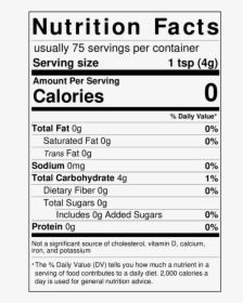 Erythritol, Monk Fruit Nutrition Label - Nutrition Facts, HD Png Download, Transparent PNG