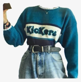 Lets Go An Kick It Tumblr Outfit Cute Cool Blu Retro - Outfits Retro, HD Png Download, Transparent PNG