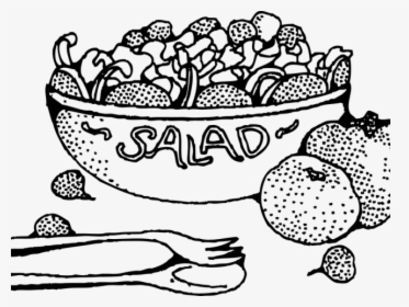 Transparent Thanksgiving Clip Art Black And White - Salad Clipart Black And White, HD Png Download, Transparent PNG