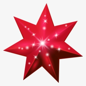 Star Clipart Red Graphic Freeuse Stock Red Star Deco - Red Christmas Star Clip Art, HD Png Download, Transparent PNG