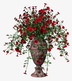 Red Flower Pot Png Clipart , Png Download - Flower With Pot Png, Transparent Png, Transparent PNG