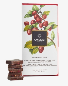 Amedei Toscano Red 70% Dark Chocolate Bar - Erdbeeren 70% Dunkle Schokolade, HD Png Download, Transparent PNG