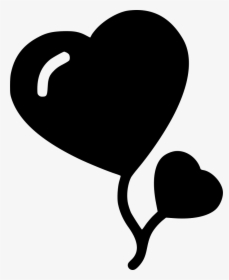 Heart Balloon Png Black, Transparent Png, Transparent PNG