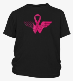 Super Hero Breast Cancer Awareness With Pink Ribbon - Active Shirt, HD Png Download, Transparent PNG