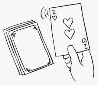 Two Of Hearts Is Pulled From A Deck Of Cards, As Could - Drawing, HD Png Download, Transparent PNG