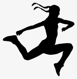 Silhouette Girl Jumping Png, Transparent Png, Transparent PNG