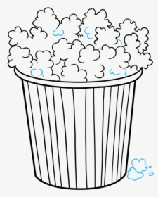 How To Draw Popcorn - Easy Vertical Line Drawing, HD Png Download, Transparent PNG